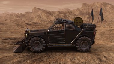 Canavar bir arabanın 3 boyutlu canlandırması