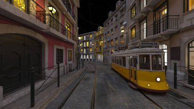 Tramvayın geçtiği şehrin 3 boyutlu görüntüsü