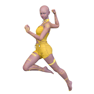 Dişi bir sayborgun 3D canlandırması