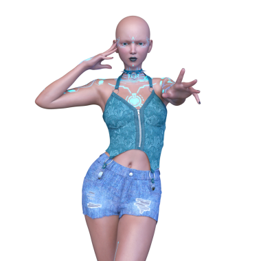 Dişi bir sayborgun 3D canlandırması