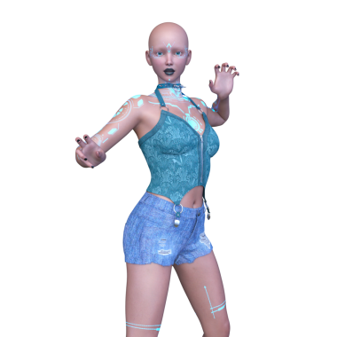 Dişi bir sayborgun 3D canlandırması