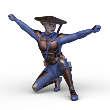 Bir siber adam eskrimcisinin 3 boyutlu canlandırması