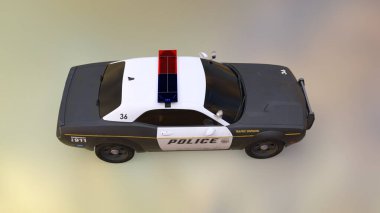 Polis arabasının 3D görüntüsü