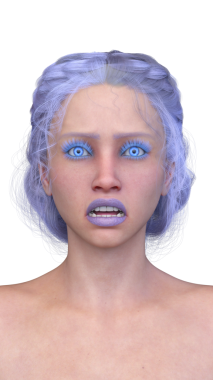 Bir kadının yüzünün 3 boyutlu görüntüsü.