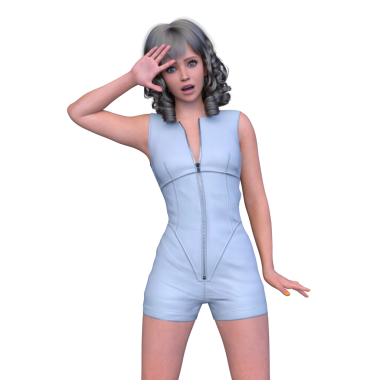 Şortlu bir kadının 3D görüntüsü