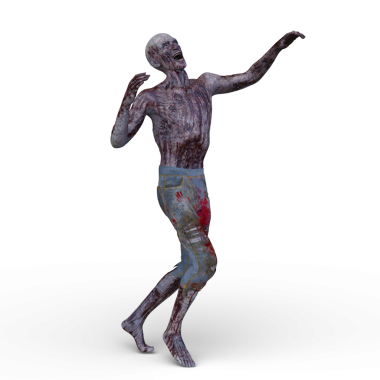 Erkek bir zombinin 3 boyutlu canlandırması