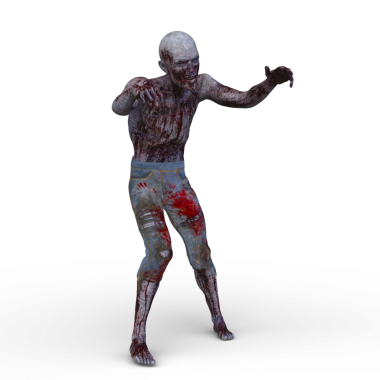 Erkek bir zombinin 3 boyutlu canlandırması