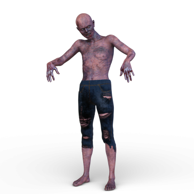 Erkek bir zombinin 3 boyutlu canlandırması