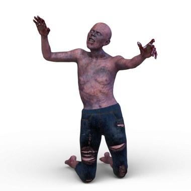 Erkek bir zombinin 3 boyutlu canlandırması