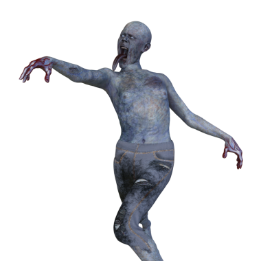 Erkek bir zombinin 3 boyutlu canlandırması