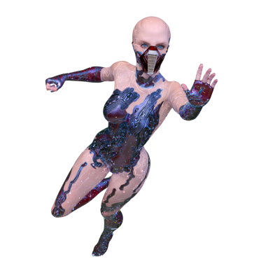 Dişi bir sayborgun 3DCG görüntüleri