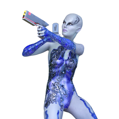 Dişi bir sayborgun 3D canlandırması