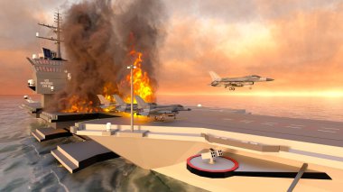 Uçak gemisinin 3D görüntülemesi