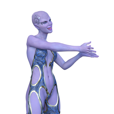 Dişi bir uzaylının 3D görüntüsü