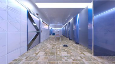 Uzay gemisi hangarının 3D görüntülemesi