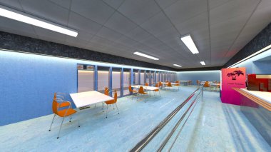 Uzay gemisi hangarının 3D görüntülemesi