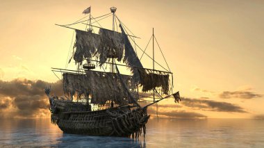 Bir korsan gemisinin 3D görüntülemesi