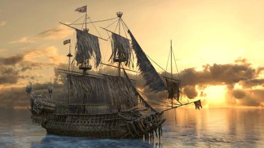 Bir korsan gemisinin 3D görüntülemesi