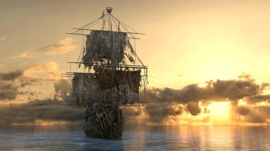 Bir korsan gemisinin 3D görüntülemesi
