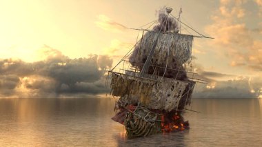 Bir korsan gemisinin 3D görüntülemesi