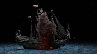 Bir korsan gemisinin 3D görüntülemesi