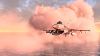 3D rendering of a fighter aircraft