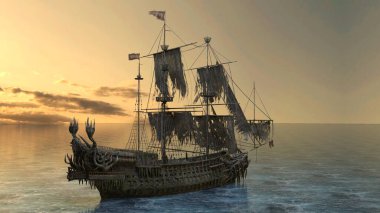 Bir korsan gemisinin 3D görüntülemesi