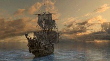 Bir korsan gemisinin 3D görüntülemesi