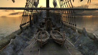 Bir korsan gemisinin 3D görüntülemesi