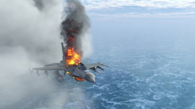 3D rendering of a fighter aircraft