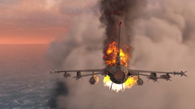 3D rendering of a fighter aircraft