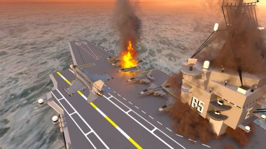 Uçak gemisinin 3D görüntülemesi