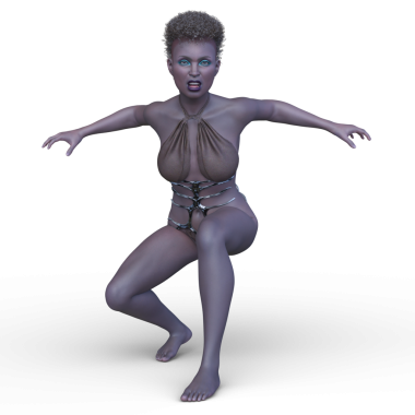 bir kadın savaşçı 3D render