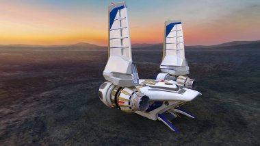 Bir uzay gemisinin 3d görüntülemesi