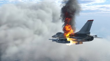 3D rendering of a fighter aircraft