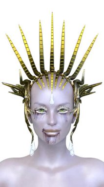 Dişi bir vampirin 3 boyutlu görüntüsü.