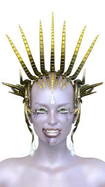 Dişi bir vampirin 3 boyutlu görüntüsü.