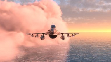 3D rendering of a fighter aircraft