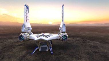 Bir uzay gemisinin 3d görüntülemesi