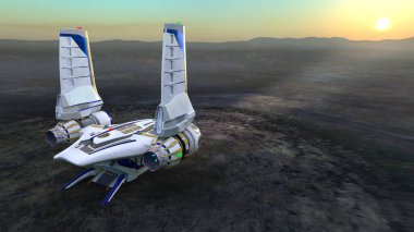 Bir uzay gemisinin 3d görüntülemesi