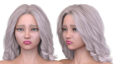 Bir kadının yüzünün 3 boyutlu görüntüsü.