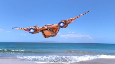 Bir uzay gemisinin 3d görüntülemesi