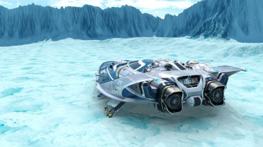 Bir uzay gemisinin 3d görüntülemesi