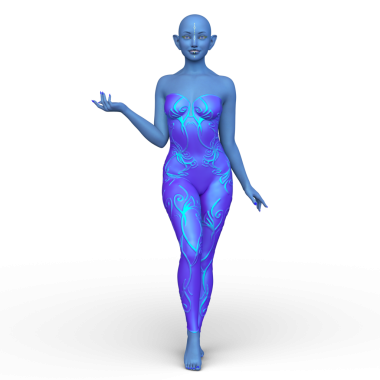 Dişi bir uzaylının 3D görüntüsü