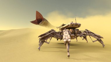 Bir savaş robotunun 3 boyutlu canlandırması