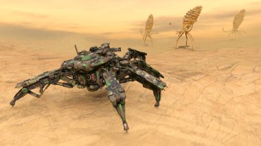 Bir savaş robotunun 3 boyutlu canlandırması