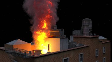 Şehir manzarasının 3D görüntüsü saldırı altında