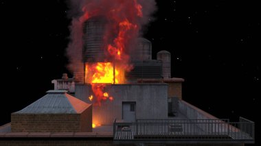 Şehir manzarasının 3D görüntüsü saldırı altında