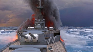 Donanma gemisinin 3D görüntülemesi