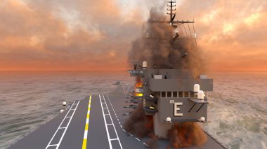 Uçak gemisinin 3D görüntülemesi